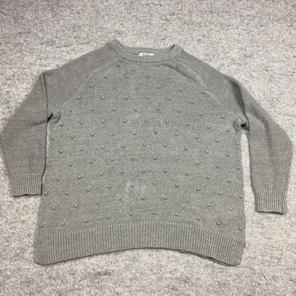 Old Navy sweater womens 2X plus knit Lagenlook boho stripe cottage comfy 3d dots - Picture 1 of 9